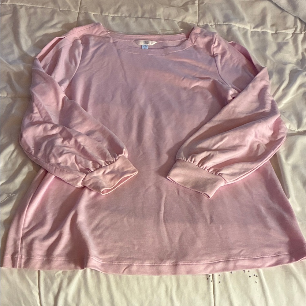 NWT Time and Tru Pink Long Sleeve Women's Top with Cutouts Size Medium - Picture 2 of 6